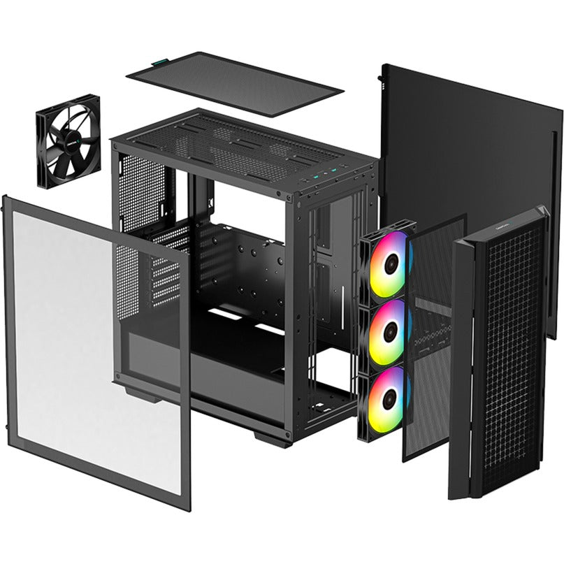 Deepcool CG540 midi tårnhus (sort | 2x USB-A | vindue)