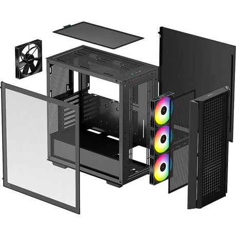 Deepcool CG540 midi tårnhus (sort | 2x USB-A | vindue)