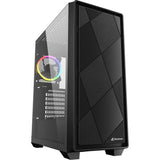 Sharkoon vs8 rgb sort midi tårnhus (sort | 2x usb-a | 1x usb-c | rgb | hærdet glas)