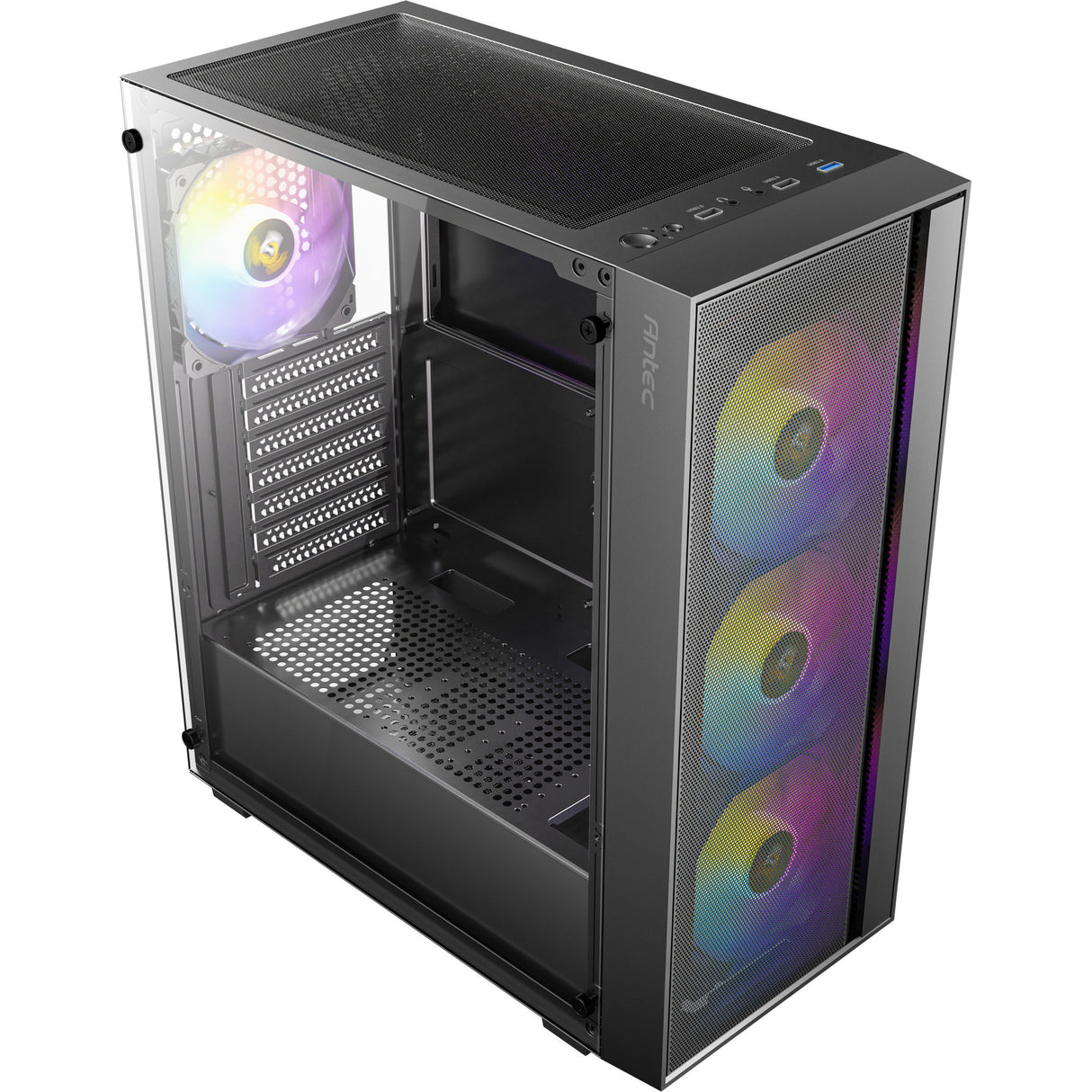 Antec ax65 argb midi tårnhus (sort | 3x usb-a | hærdet glas)