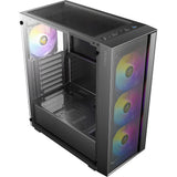 Antec ax65 argb midi tårnhus (sort | 3x usb-a | hærdet glas)