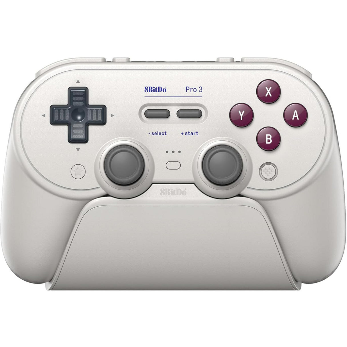 8bitdo pro 3 bluetooth gamepad (lyse grå rød, switch 1 2, pc, android, 2,4 ghz bluetooth usb)