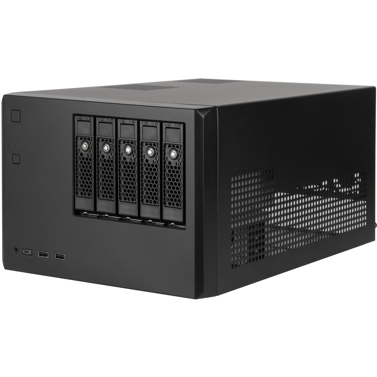 Silverstone sst-cs351 mini tårnhus (sort | 2x USB-A | 1x USB-C)
