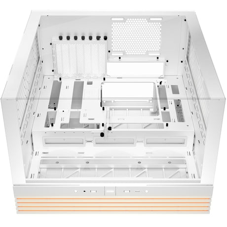 Vær stille! lys base 600 dx midi tårnhus (hvid | 2x USB-A | 1x USB-C | RGB | hærdet glas)