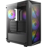 Antec ax67 argb midi tårnhus (sort | 3x usb-a | hærdet glas)