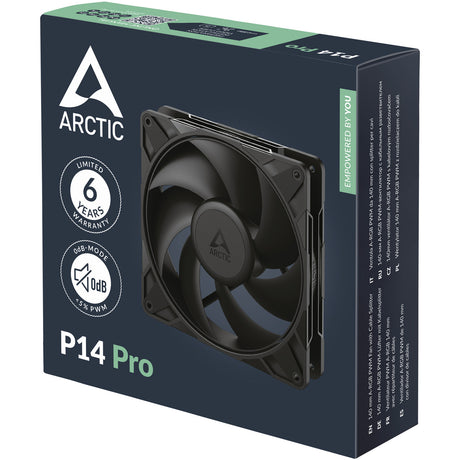 Arctic p14 pro case ventilator (sort, 140 x 140 x 27 mm, pwm)