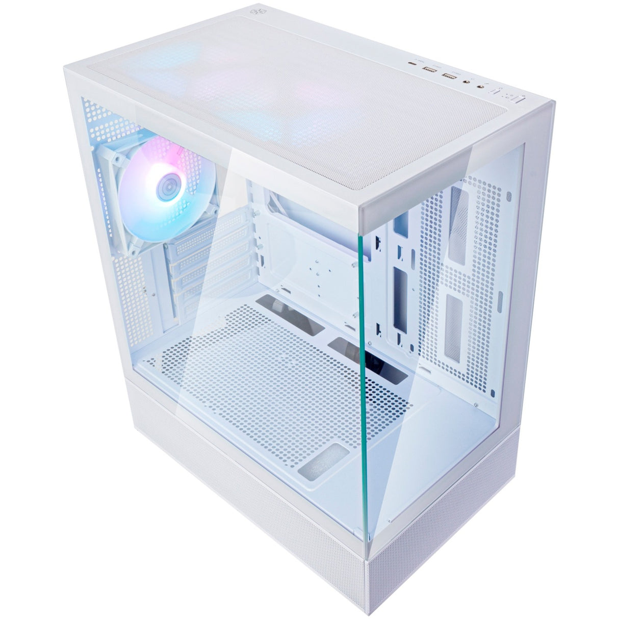 Silverstone lucid 04 mini tårnhus (hvid | 2x USB-A | 1x USB-C | RGB | hærdet glas)