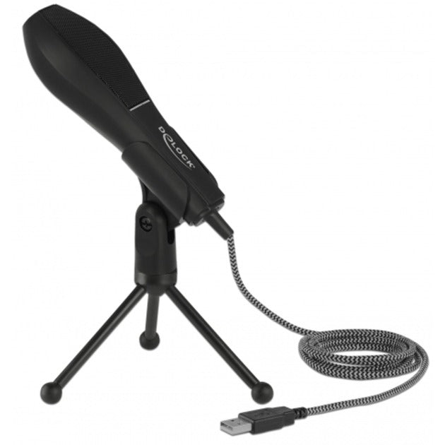 Delock USB kondensatormikrofon (sort, med bordstativ)