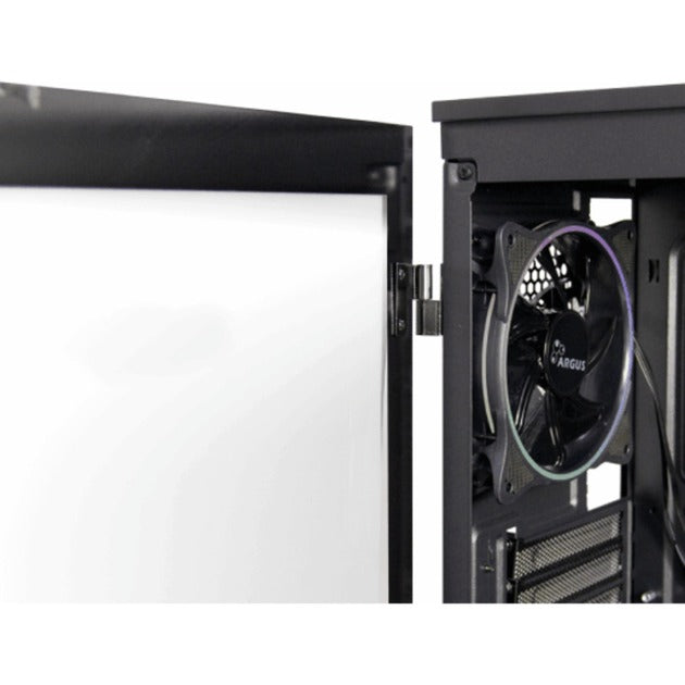 Inter-tech x-608 infinity mikro midi tårnhus (sort | 1x USB-A | 1x USB-C | RGB | vindue)