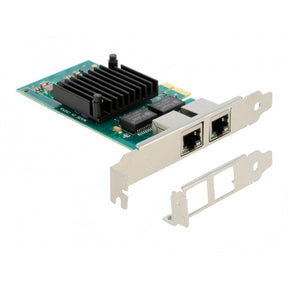 Delock pci express x1-kort 2 x rj45 gigabit lan i350 netværksadapter