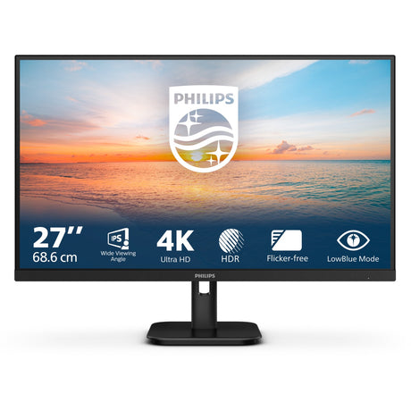 Philips 27e1n1800a 00 27 4k UHD-skærm (sort, 2x HDMI, skærmport)