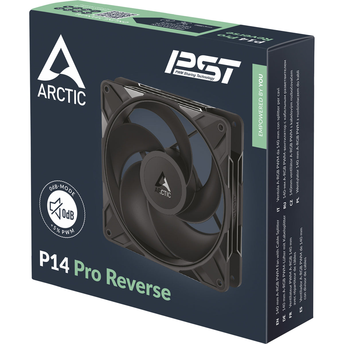 Arctic p14 pro reverse case ventilator (sort, 140 x 140 x 30 mm, pwm)