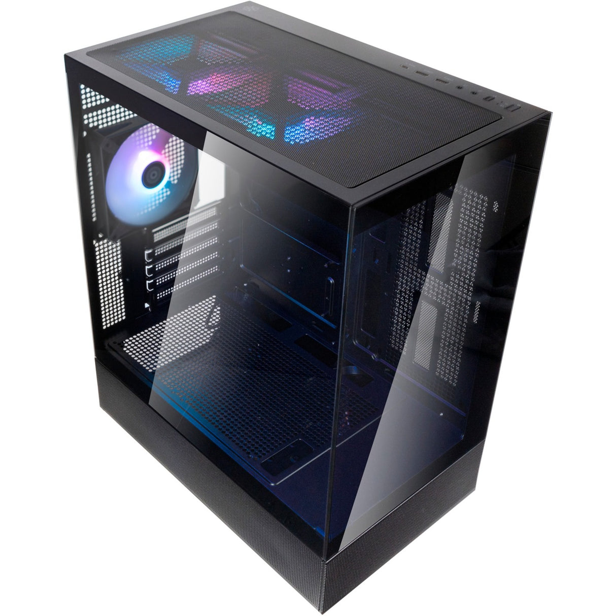Silverstone lucid 04 mini tårnhus (sort | 2x USB-A | 1x USB-C | RGB | hærdet glas)
