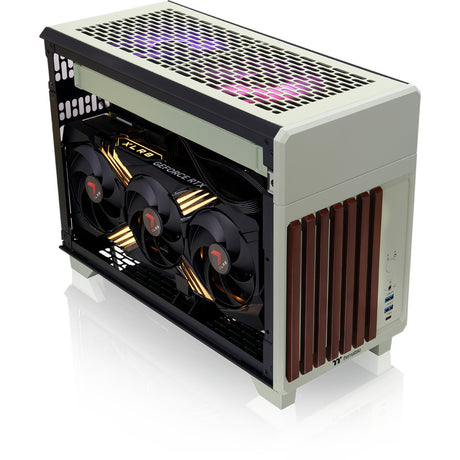 Thermaltake tr100 ws matcha green mini tower behuizing (lichtgroen | 2x usb-a | 1x usb-c)