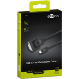 Goobay USB-C til VGA adapterkabel (sort, 1,8 meter)