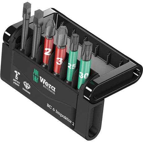 Wera bit-check 6 impactor 2 bit sæt (sort, 6-delt)