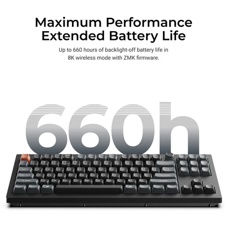 Keychron v3 ultra 8k trådløst brugerdefineret mekanisk tastatur (sort, us-layout (qwerty), silke pom brun, 80% (tkl), rgb, hot swap, 2,4 ghz | bluetooth 5,3 | usb-c)