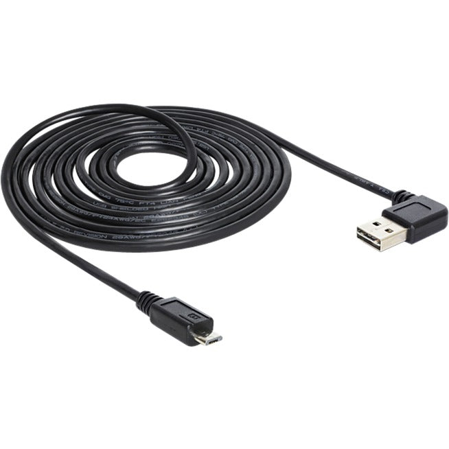 Delock USB2.0 a 90° > USB micro-B-kabel (sort, 5 meter)