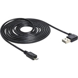 Delock USB2.0 a 90° > USB micro-B-kabel (sort, 5 meter)