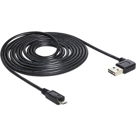 Delock USB2.0 a 90° > USB micro-B-kabel (sort, 5 meter)