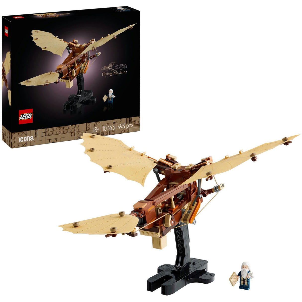 Lego-ikoner leonardo da vincis flyvemaskine - 10363