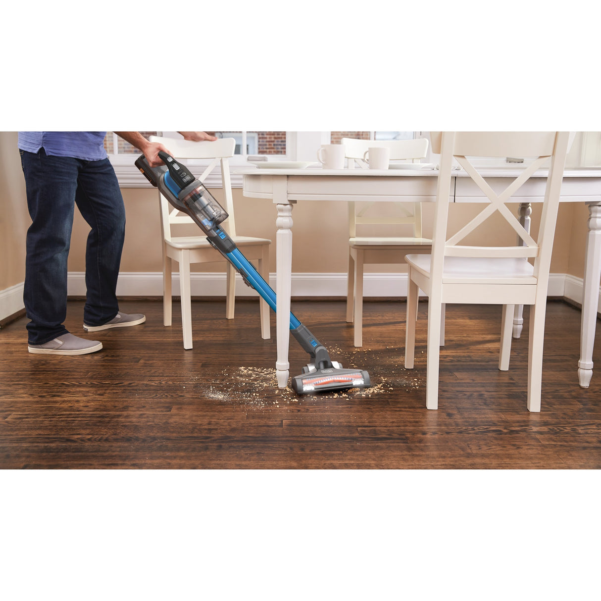Black+decker 36v 4-i-1 stavstøvsuger (lyseblå grå)