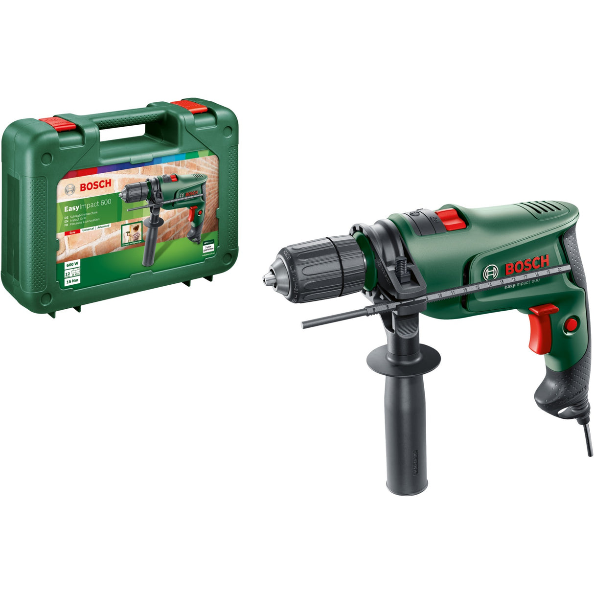 Bosch easyimpact 600 slagboremaskine (grøn sort, kasse medfølger)