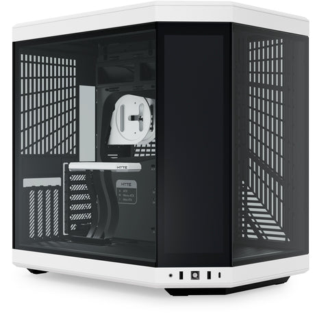 Hyte y70 touch infinite midi tower behuizing (wit zwart | 2x usb-a | 1x usb-c | tempered glass)