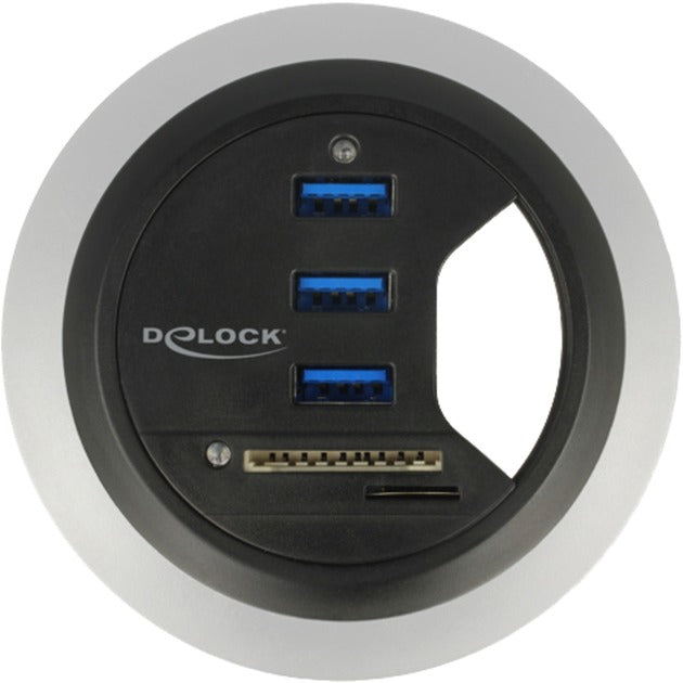 Delock in-desk hub 3 port USB 3.0 + 2 slot SD-kortlæser kortlæser