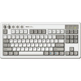 8bitdo retro mekanisk tastatur m udgave (grå, us layout (qwerty), kailh box hvid, 80% (tkl), bluetooth lavenergi, trådløs 2.4g, usb)