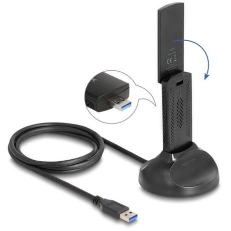 Delock Wi-Fi 6e Dual Band WLAN USB Adapter AX3000 WLAN Adapter (sort)