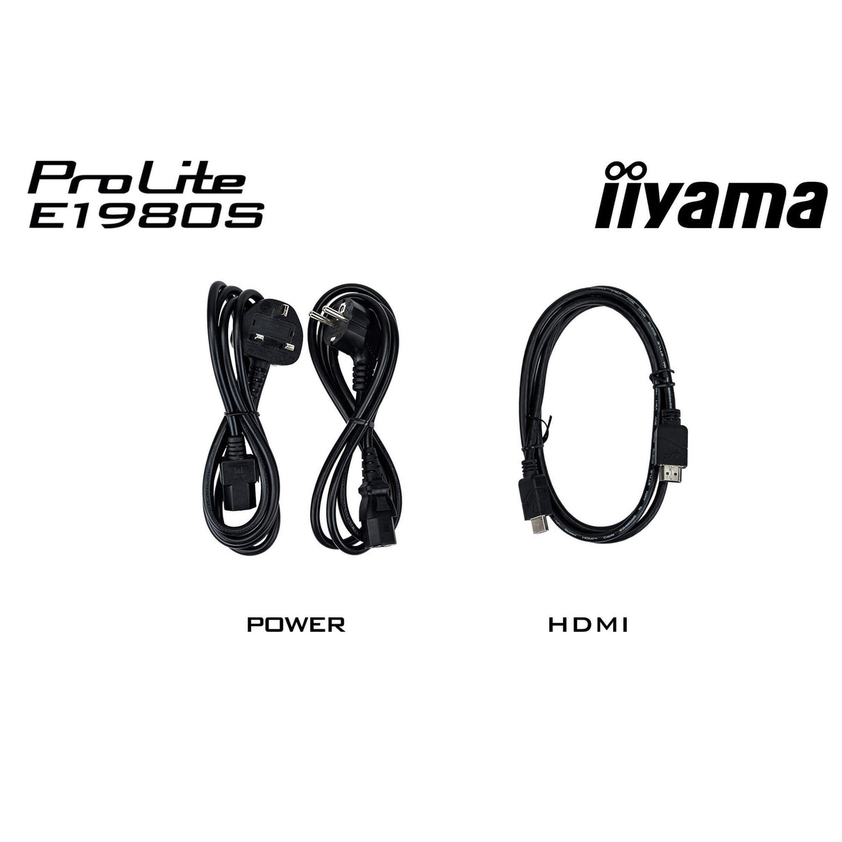 Iiyama prolite e1980s-b1 19 skærm (sort, hdmi, skærmport)