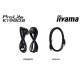Iiyama prolite e1980s-b1 19 skærm (sort, hdmi, skærmport)