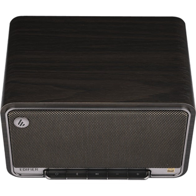 Edifier d32 trådløs bordhøjttaler (mørkebrun sølv, Bluetooth, Wi-Fi (Apple Airplay), USB-C, AUX)