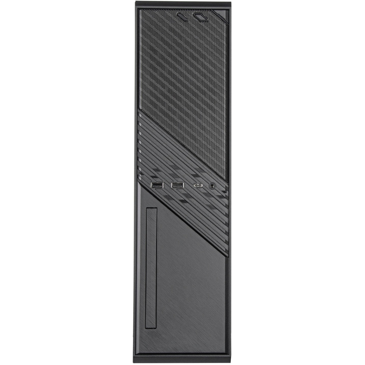 Silverstone milo 12 mini tårnhus (sort | 2x USB-A | 1x USB-C)