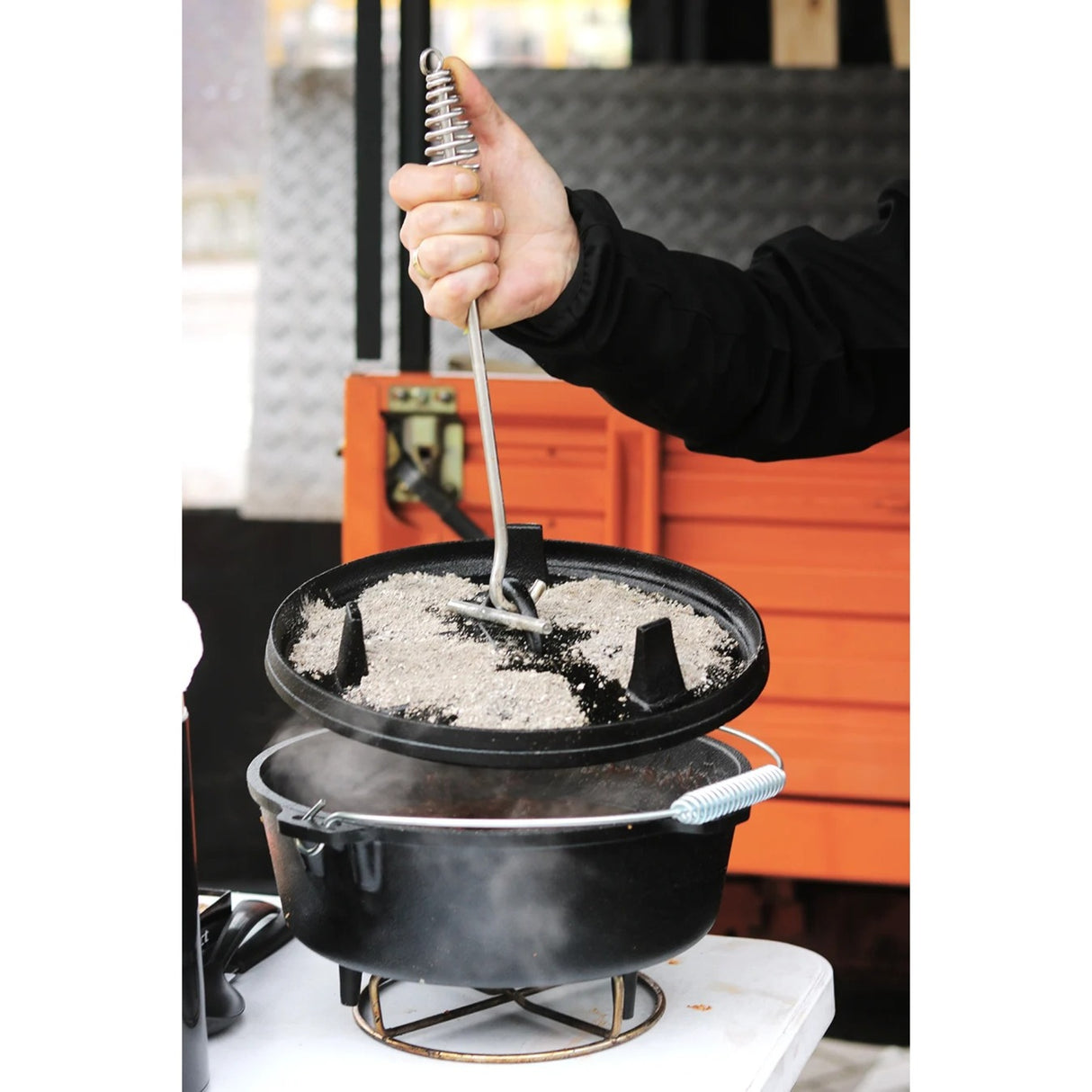 Vindmøllen rustfrit stål låg løfter grill bestik (rustfrit stål)