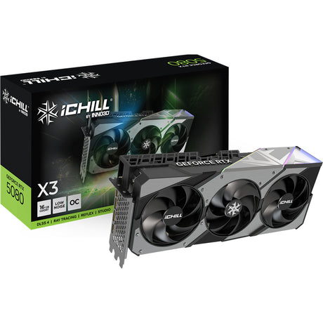 Inno3d geforce rtx 5080 ichill x3 grafikkort (dlss 4, 3x skærmport, 1x hdmi 2.1)