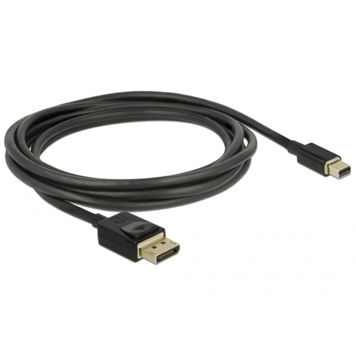 Delock mini displayport > displayport kabel (sort, 2 meter, 8k 60 hz)