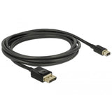 Delock mini displayport > displayport kabel (sort, 2 meter, 8k 60 hz)