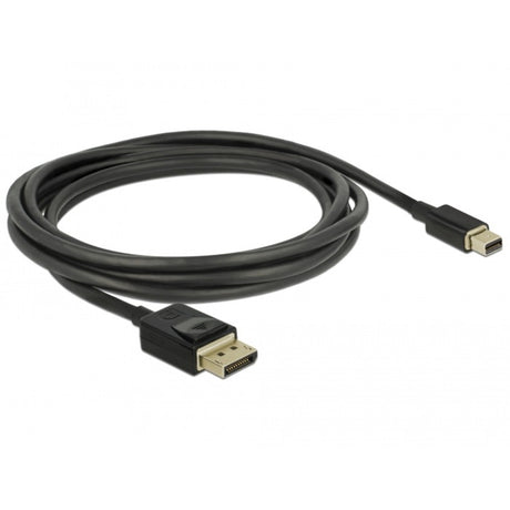Delock mini displayport > displayport kabel (sort, 2 meter, 8k 60 hz)