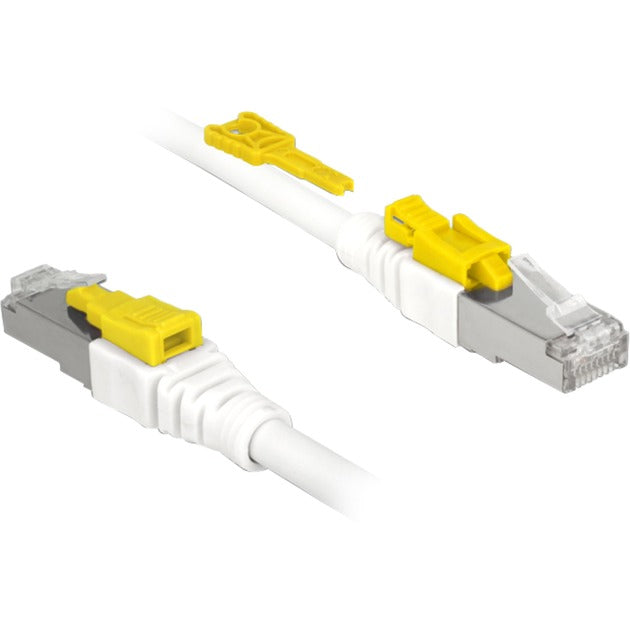 Delock patch kabel s stp, rj-45 sikker med cat.6a (hvid, 85330, 0,5 meter)