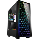 Sharkoon rgb lit 100 midi tårnhus (sort | 3x usb-a | rgb | vindue)