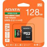 Adatahastighed plus microSDXC 128 GB hukommelseskort (uhs-i u3, klasse 10, v30, a2)