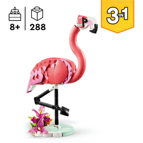 Lego ® creator 3i1 vilde dyr: pink flamingo sæt - 31170