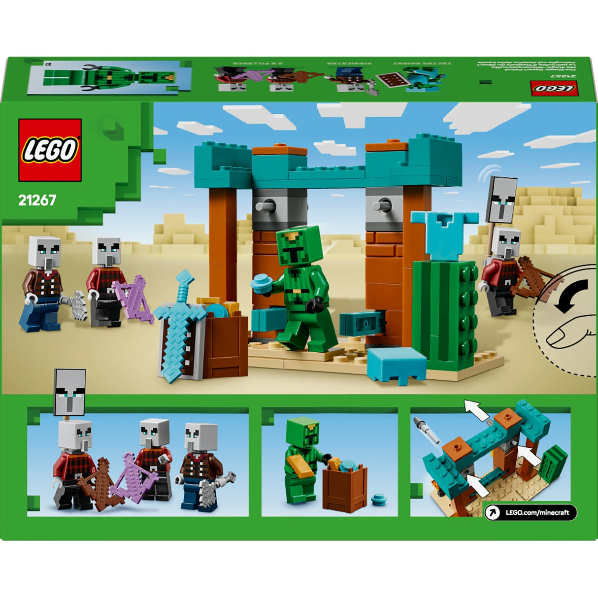 Lego minecraft the illagers in the desert spilsæt til børn - 21267