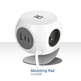Act connectivity act strømskinne terning med 3 sokler, 30w strømforsyning USB-C a porte, kabellængde 1,5m ac2425