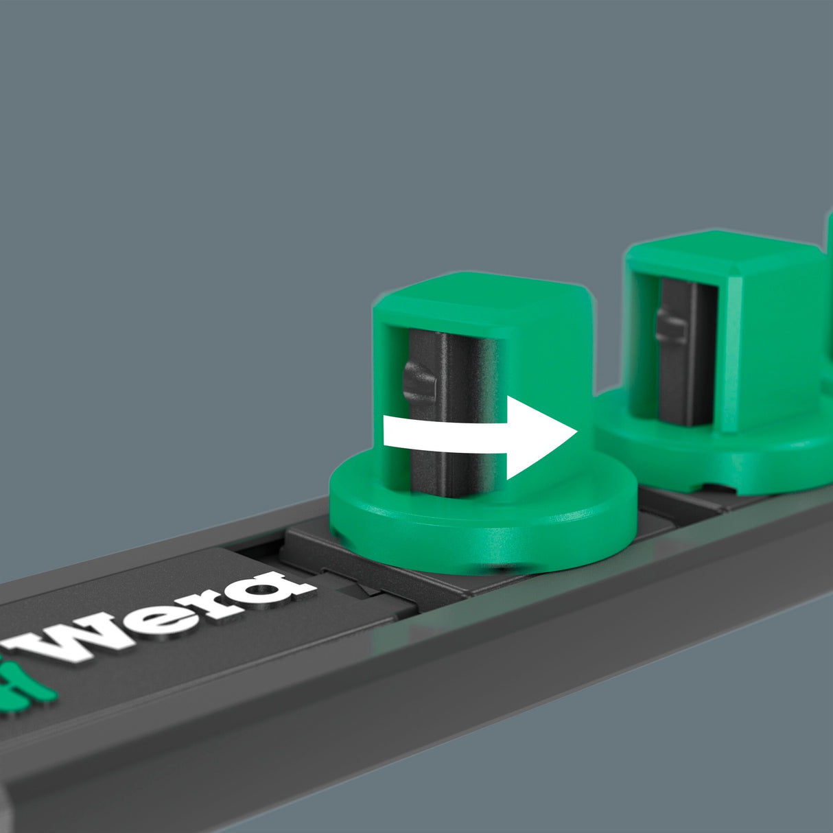 Wera 9608 hætte magnetisk strimmel b imperial imperial 1 topnøgle (sort grøn, 9 styk)