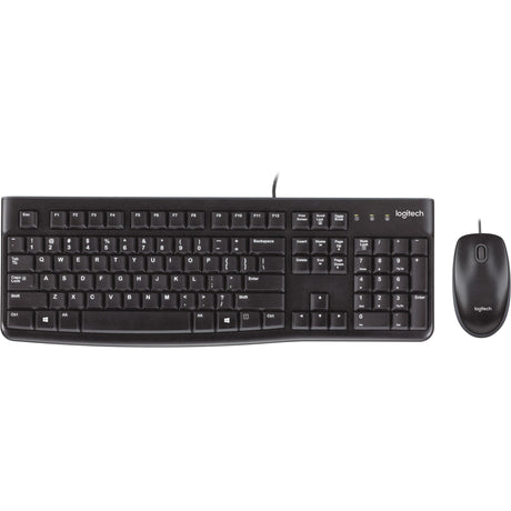 Logitech mk120 desktop sæt (sort, eu layout (qwerty), gummikuppel)