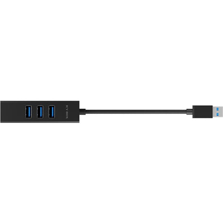 Icy box ib-hub1419-lan USB-hub (sort, 3x USB-A 3.2 (5 Gbit s), 1x LAN)