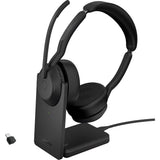 Jabra evolve2 55, inkl. ladestander on-ear headset (sort, stereo, uc, usb-c, link380c)